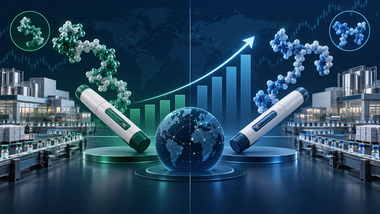 Eli Lilly and Novo Nordisk GLP-1 growth, pipeline, and manufacturing comparison