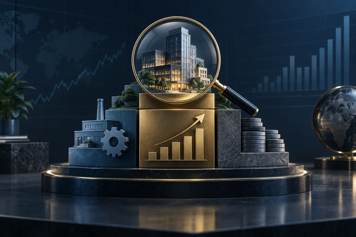 Illustration of enterprise assets, valuation, and debt within a capital structure